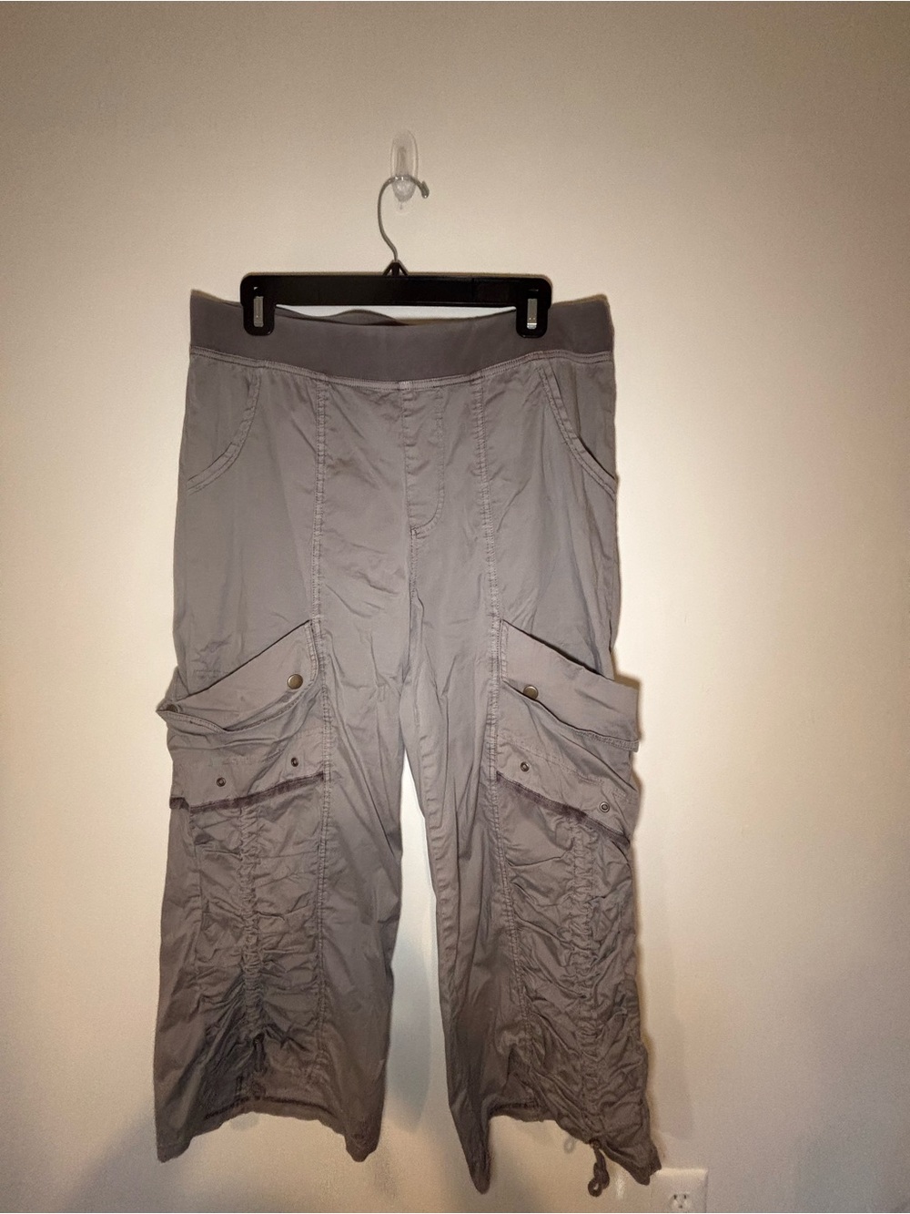 XVVI Poplin Ruched Wide-Leg Crop Pant Size Large